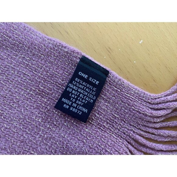 Unbranded Rectangle Scarf Women's One Size Pink/Gold Soft Fringed Casual Ladies - Picture 3 of 4